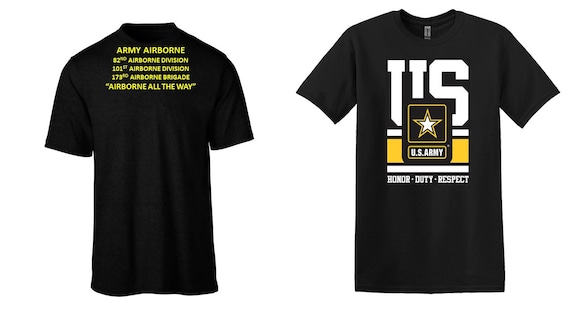 ARMY Airborne*82nd Airborne Division*101st Airborne Division*173rd Airborne Brigade*2-Sided Shirt.Army Officially Licensed Item