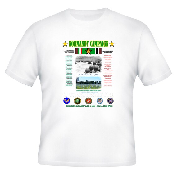 Battle of Normandy* Normandy Campaign Unit & Operation WW II 2-Sided Shirt
