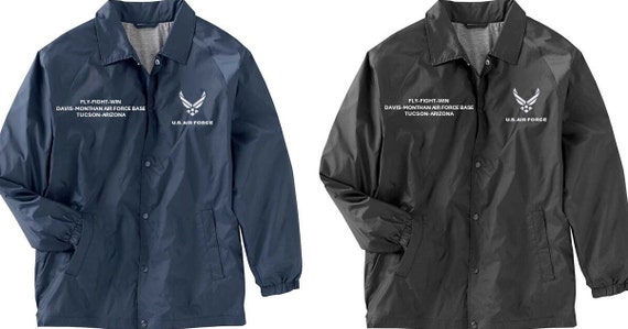 Davis-Monthan Air Force Base * Tucson-Arizona* Coaches Jacket *Embroidered Right & Left Chest. USAF Officially Licensed.