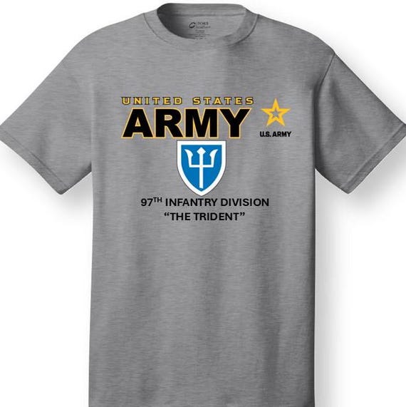 97TH Infantry Division* THE TRIDENT * Emblem* Shirt. These shirt are customized*Army Officially Licensed