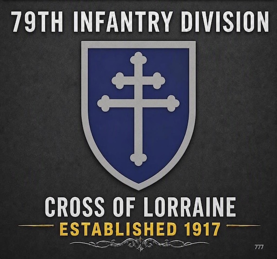 79TH Infantry Division* CROSS Of LORRAINE* Established 1917 * 2-Sided Vinyl Shirt. ARMY Officially Licensed