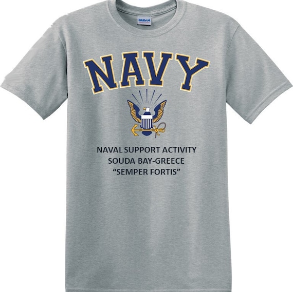 Naval Support Activity Souda Bay*Greece* Navy Eagle *T-Shirt. Vinyl & Digital Print. Officially Licensed Navy
