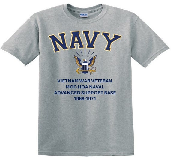 Moc Hoa Naval Advanced Support Base*Vietnam War Veteran* 1966-1971* Navy Eagle *T-Shirt. Navy Officially Licensed.