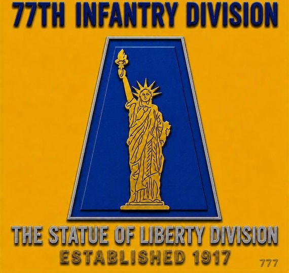 77TH Infantry Division* The Statue of Liberty Division* Established 1917 * 2-Sided Vinyl Shirt. ARMY Officially Licensed