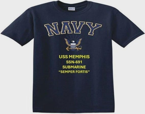 USS MEMPHIS  SSN-691 Submarine* Navy Eagle *T-Shirt. Vinyl & Digital Print. Officially Licensed Navy