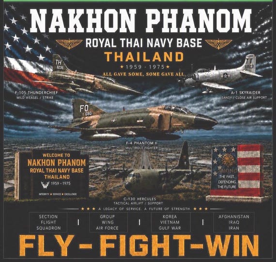 Nakhon Phanom Royal Thai Navy Base* Thailand*Vietnam Veteran* 2-Side Vinyl Shirt. USAF Officially Licensed.