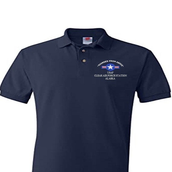 Clear Air Force Station Alaska "Thunder From Above" Embroidered Lightweight Polo Shirt