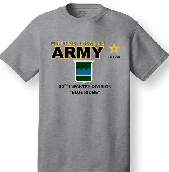 80th Infantry Division* Blue Ridge * Emblem* Shirt. These shirt are customized*Army Officially Licensed