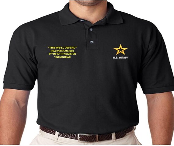 2nd Infantry Division* Indianhead* Iraq Veteran OIF*Always Ready*Embroidered polo shirt* Army Officially Licensed