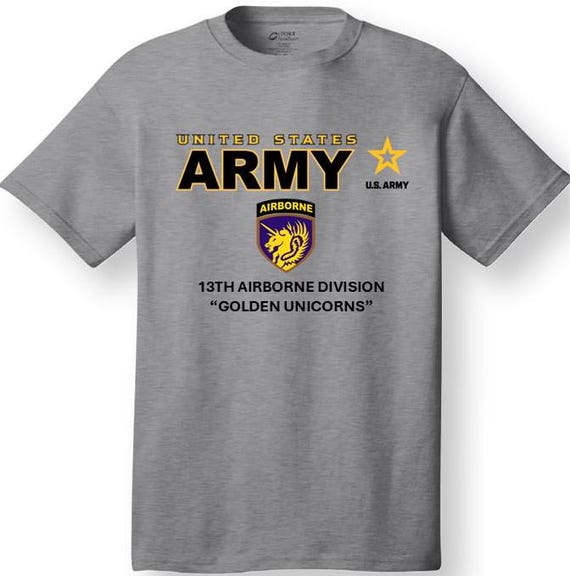 13th Airborne Division*Golden Unicorns * Emblem* Shirt. These shirt are customized*Army Officially Licensed