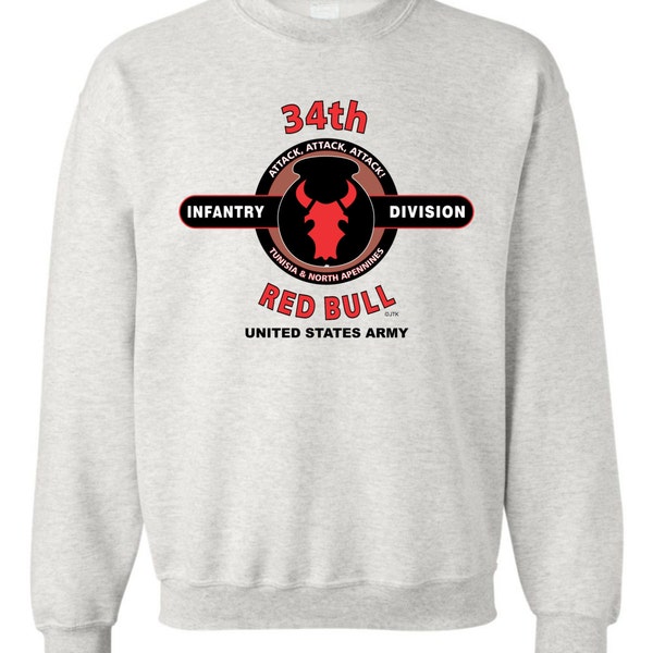 34th Infantry Division* "RED BULL" Battle & Campaign Sweatshirt