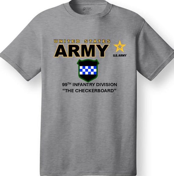 99TH Infantry Division* THE CHECKERBOARD * Emblem* Shirt. These shirt are customized*Army Officially Licensed