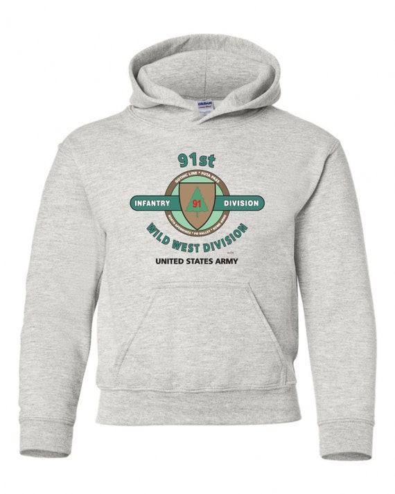 91st Infantry Division" Wild West " Battle & Campaign Hoodie Sweatshirt w/Pockets.