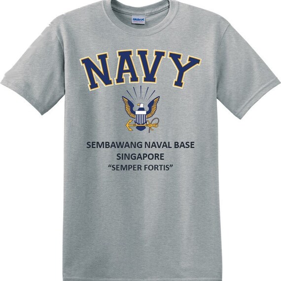 Sembawang Naval Base* Singapore* Navy Eagle *T-Shirt. Vinyl & Digital Print. Officially Licensed Navy