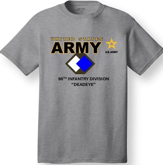 96TH Infantry Division* DEADEYE * Emblem* Shirt. These shirt are customized*Army Officially Licensed