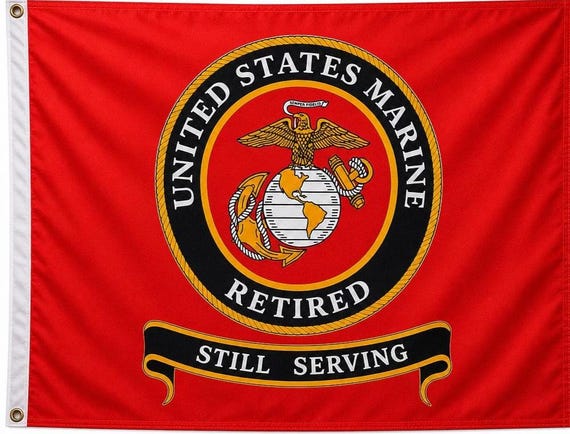 U.S. Marine Corps Retired Flag 3x5 Feet Polyester Flag. USMC Officially Licensed
