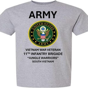11TH Infantry Brigade * Vietnam War Veteran* Jungle Warriors*South Vietnam* Army Logo. Army Officially Licensed