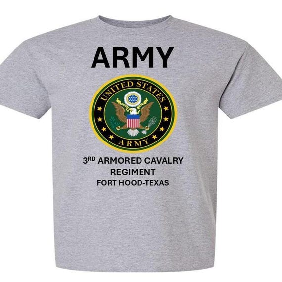 3RD Armored Cavalry Regiment * Fort Hood-Texas*  Army Logo. Army Officially Licensed