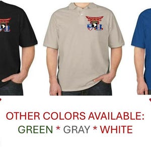 Rakkasans  187th Infantry Regiment * 101st Airborne Division Vinyl Light Weight Left Chest Polo Shirt.