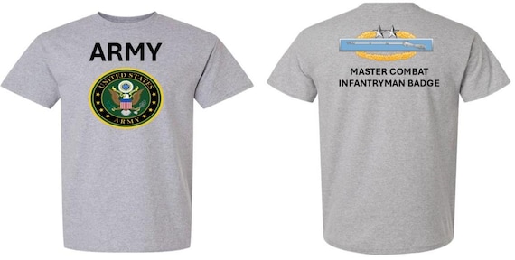 Master Combat Infantryman Badge* MCIB* 3rd Award* Shirt. These shirt are customized*Army Officially Licensed