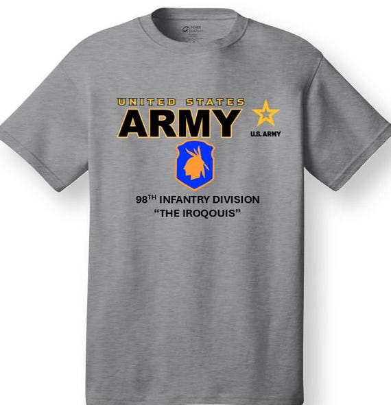 98TH Infantry Division* THE IROQOUIS * Emblem* Shirt. These shirt are customized*Army Officially Licensed
