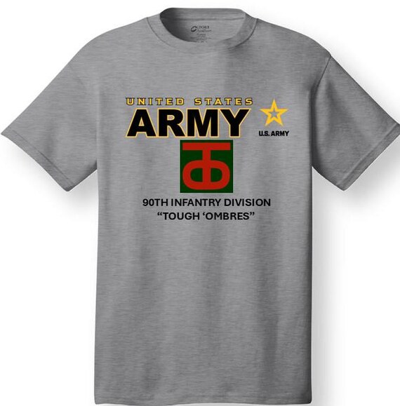90th Infantry Division* TOUGH 'OMBRES * Emblem* Shirt. These shirt are customized*Army Officially Licensed