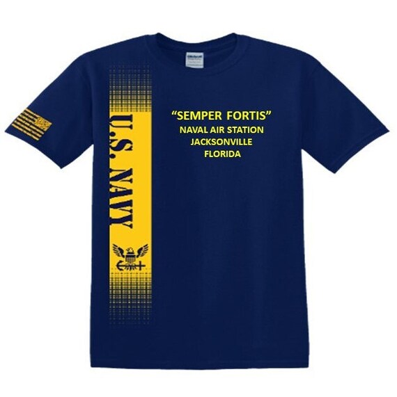 Naval Air Station Jacksonville* Florida* Semper Fortis*Navy Verticle-Vinyl & Silk Screen.*Officially Navy Licensed Shirt