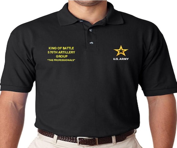 570th Artillery Group *King of Battle* The Professionals *Embroidered polo shirt* Army Officially Licensed