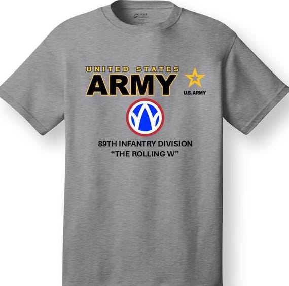 89th Infantry Division* THE ROLLING W * Emblem* Shirt. These shirt are customized*Army Officially Licensed