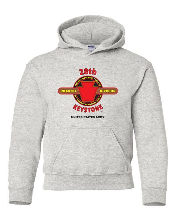 28th Infantry Division"Keystone" Battle & Campaign Hoodie Sweatshirt w/Pockets.