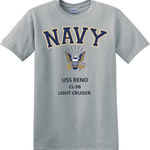 USS RENO  CL-96 * Cruiser* Navy Eagle *T-Shirt. Vinyl & Digital Print. Officially Licensed Navy