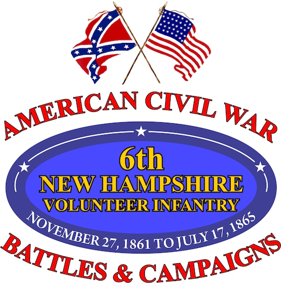 6th New Hampshire Volunteer Infantry U.S. Civil War Battle & Campaign 2-Sided Shirt