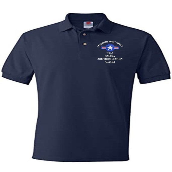 Galena Air Force Station Alaska Air Force "Thunder From Above" Embroidered Lightweight Polo Shirt