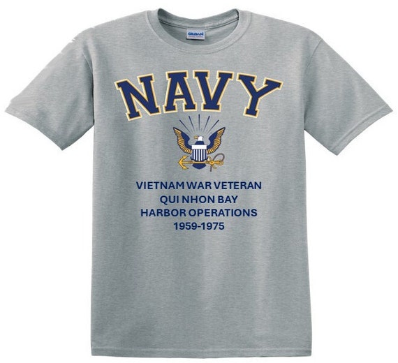 Qui Nhon Bay Harbor Operations*Vietnam War Veteran* 1959-1975* Navy Eagle *T-Shirt. Navy Officially Licensed.