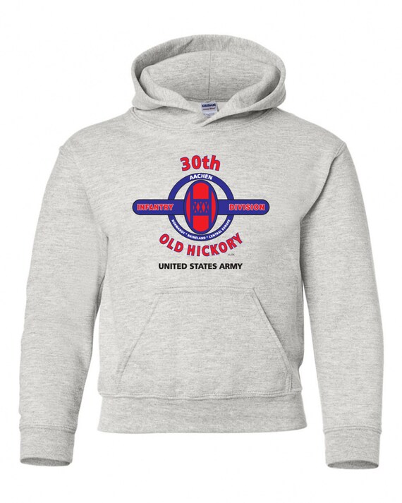 30th Infantry Division"Old Hickory" Battle & Campaign Hoodie Sweatshirt w/Pockets.
