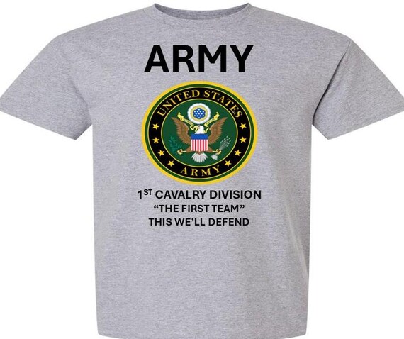 1ST Cavalry Division * The First Team* This We'll Defend* Army Logo. Army Officially Licensed