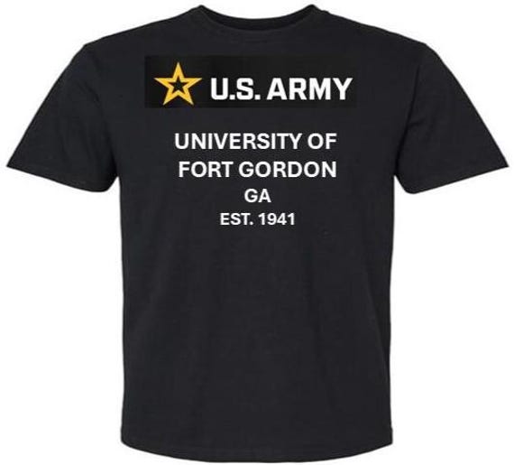 ARMY* University of Fort Gordon* Est 1941* Georgia. U.S.Army shirt.  (Army Officially Licensed)