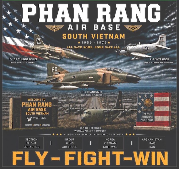 PHAN RANG Air Base * South Vietnam*Vietnam Veteran* 2-Side Vinyl Shirt. USAF Officially Licensed.