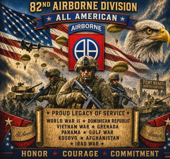 82ND Airborne Division * All American* Army Unit* 2-Side Vinyl Shirt. Army Officially Licensed.