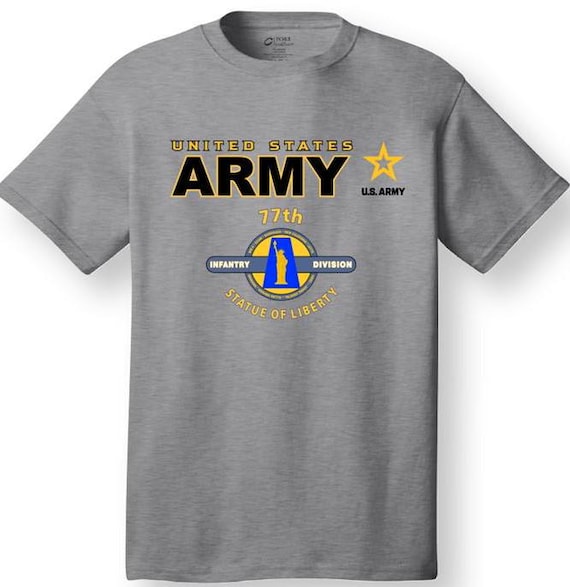 77th Infantry Division* Statue of Liberty * Emblem* Shirt. These shirt are customized*Army Officially Licensed