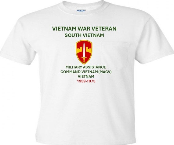 Military Assistance Command Vietnam MACV * Vietnam War Veteran 1959-1975*  Campaigns Military Shirt.