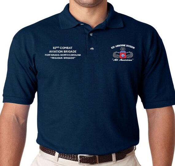 82nd Airborne Division* Combat Aviation Brigade*Fort Bragg North Carolina  *Embroidered polo shirt*