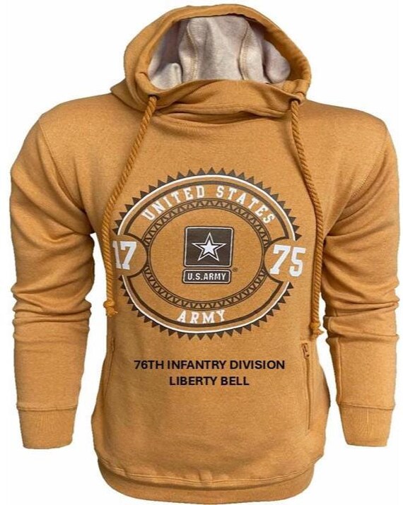 76th Infantry Division* Liberty Bell * U.S. Army Vintage Premium Camel Hoodie. Army Officially Licensed