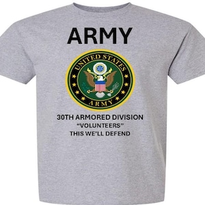 30TH Armored Division * VOLUNTEERS* This We&#39;ll Defend* Army Logo. Army Officially Licensed