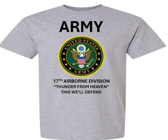 17TH Airborne Division * THUNDER FROM HEAVEN* This We'll Defend* Army Logo. Army Officially Licensed