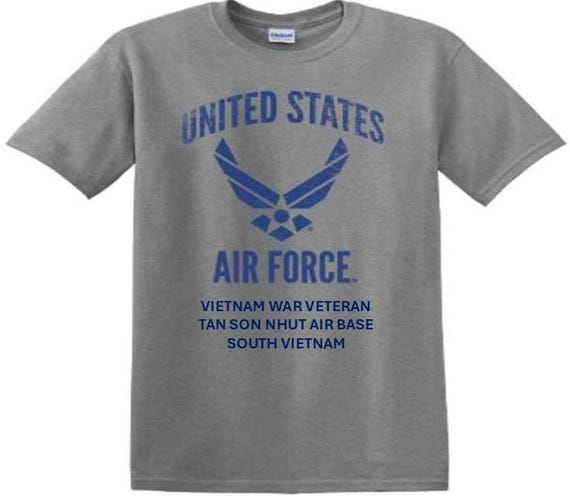 Tan Son Nhut Air Base * South Vietnam* Vietnam War Veteran. Distressed/Subdued U.S. Air Force Shirt. Officially Licensed USAF