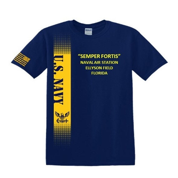 Naval Air Station Ellyson Field* Florida* Semper Fortis*Navy Verticle-Vinyl & Silk Screen.*Officially Navy Licensed Shirt