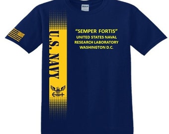 United States Naval Research Laboratory*Washington DC* Semper Fortis*Navy Verticle-Vinyl & Silk Screen.*Officially Navy Licensed Shirt