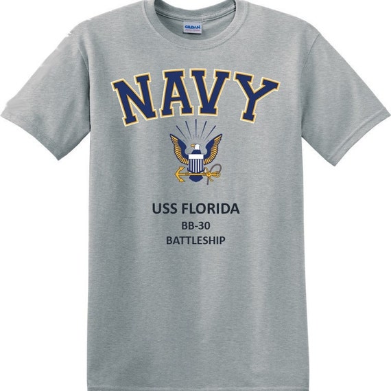 USS FLORIDA  BB-30* Battleship* Navy Eagle *T-Shirt. Officially Licensed