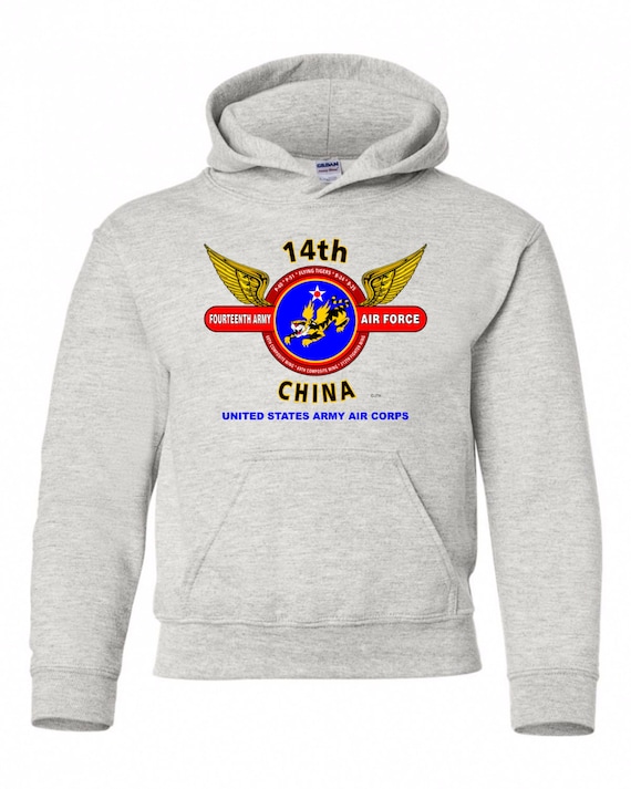 14th Army Air Force"China* Flying Tigers " WW II Battle & Campaign Hoodie Sweatshirt w/Pockets.
